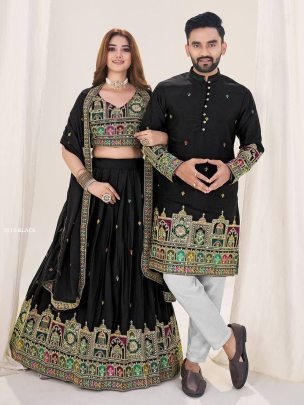 Elegant Couple Combo Lehenga   Kurta Set
