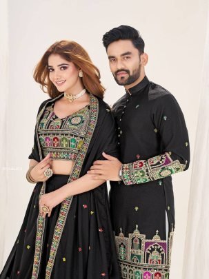 Elegant Couple Combo Lehenga   Kurta Set