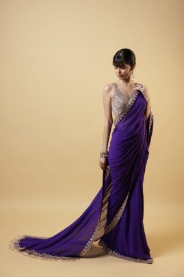 Elegant Faux Georgette Saree with Blouse. 