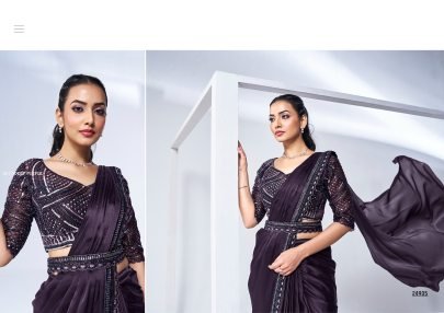 Elegant Satin Silk Saree With Belt Collection