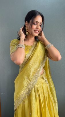 Elegant Yellow Lehenga With Matching Blouse And Dupatta