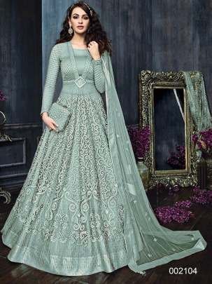 Embroidery Work Sea Green Unstitched salwar kameez