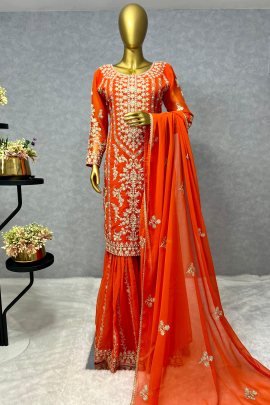 Ethereal Grace Kurti with Sharara & Dupatta 