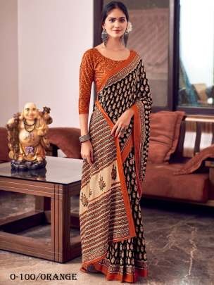 Exclusive Best Quality Orange Saree