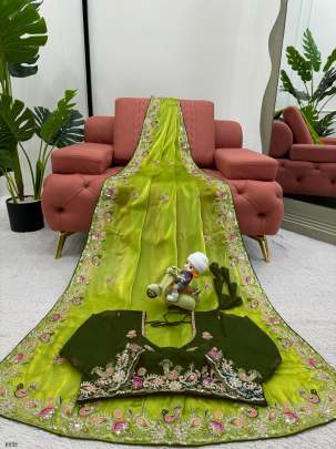 Exclusive Green Designer Jimmy Chu Saree