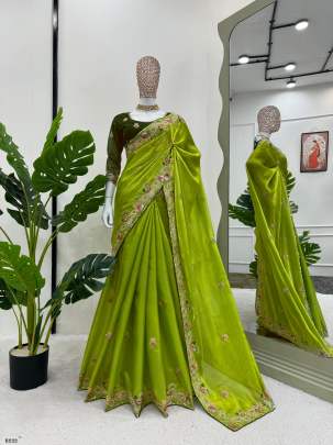 Exclusive Green Designer Jimmy Chu Saree