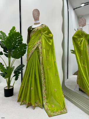 Exclusive Green Designer Jimmy Chu Saree