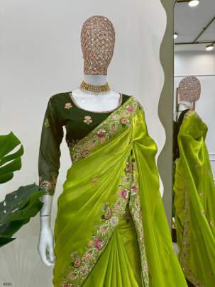 Exclusive Green Designer Jimmy Chu Saree