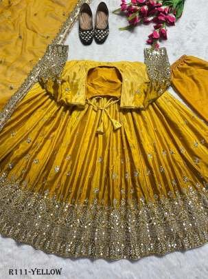 Exclusive Party Wear Yellow Readymade Gown With 9MM Sequence And Embroidery Work