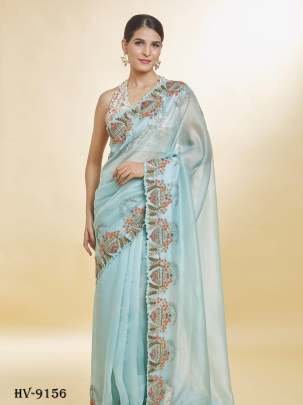 Exclusize Embroidered Tabby Silk Saree