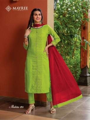 Exlusive Mahira Designer Rayon Kurtis Pant Dupatta Set By Mayree