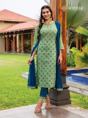 Exlusive Mahira Designer Rayon Kurtis Pant Dupatta Set By Mayree