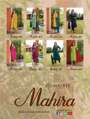 Exlusive Mahira Designer Rayon Kurtis Pant Dupatta Set By Mayree