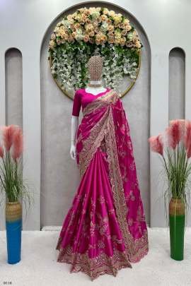 Exquisite Designer Tread And Sequin Embroidered Work Saree