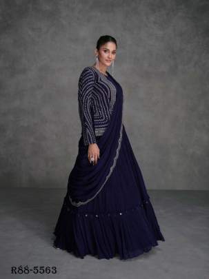 Extra Ordinary Navy Blue Branded Jugni Lehenga Choli By Sayuri Designer