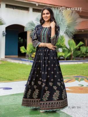 Fairy Vol 2 Beautiful Full Flair Anarkali Silk Kurtis By Mayree Brand