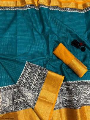 Fancy Dola Silk Jacquard Border Rama Green Saree