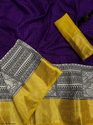 Fancy Dola Silk Jacquard Border Purple Saree