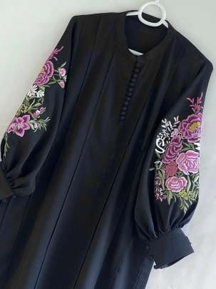 Fancy Embroidery Work Black Top Bottom Dupatta Set