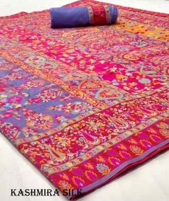 Fancy Handloom Weaving Kashmira Silk Saree From Girnar Fashion