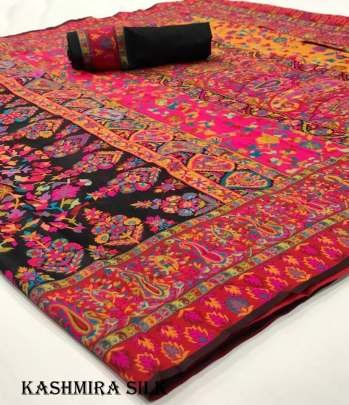 Fancy Handloom Weaving Kashmira Silk Saree From Girnar Fashion