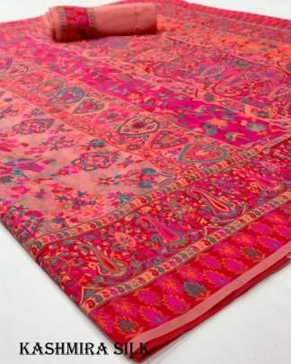 Fancy Handloom Weaving Kashmira Silk Saree From Girnar Fashion