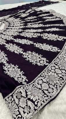 Fancy Kasturi Silk Sequins Work Dark violet Lehenga Choli With Dupatta