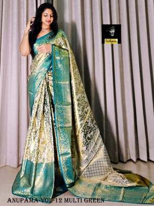 Fancy Sea green  Handloom Weaving Pure Kanjivaram Silk  Saree