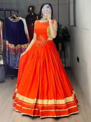 Fancy Navratri Lehenga Pure Rayon Cotton With Designer Top