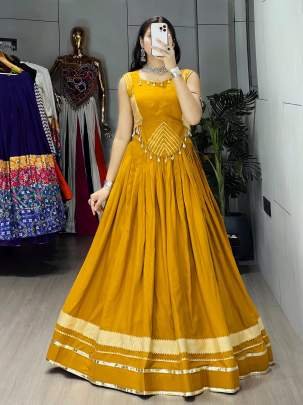 Fancy Navratri Lehenga Pure Rayon Cotton With Designer Top