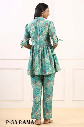 Fancy Rama Printed Round Co Ord Set