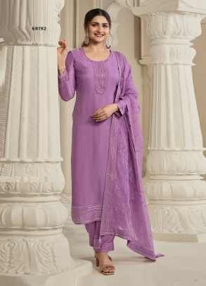 Fancy Satin Silk Embroidery Suit Pariniti Catalog From Fab Funda