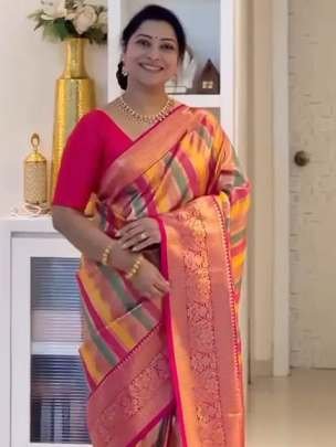 Fancy Soft Silk Multi Color Saree and Blouse