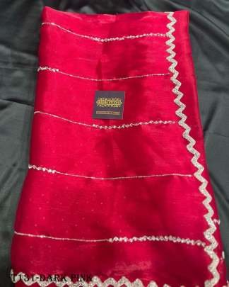 Fashion Wear Dark Pink Jimmy Choo Handwork Saree