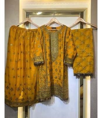 Faux Georgette Palazzo Set With Thread With Sequence Work