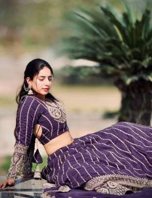 Faux Georgette Sequence Work Embroidered Lehenga Choli