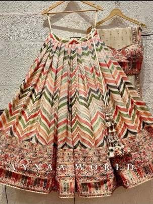 Faux Georgette Sequence Work Multi Color Lehenga Choli