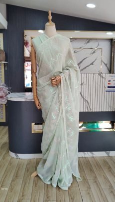 Faux Georgette with Sequnce work Designer Saree