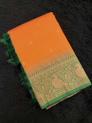Festival Wear Orange Gold Zari Kanjivaram Patola Sarees For Women