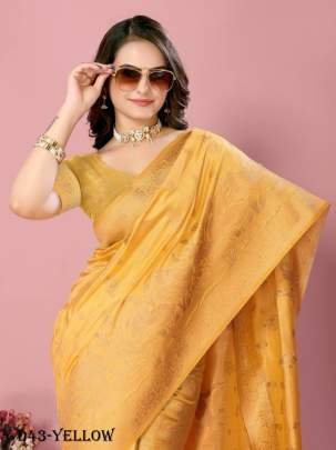 Festive Soft Dola Silk Yellow Color Saree with Detailed Embroidery