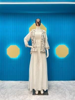 Fiona Silk Koti blazer With Circular Palazzo
