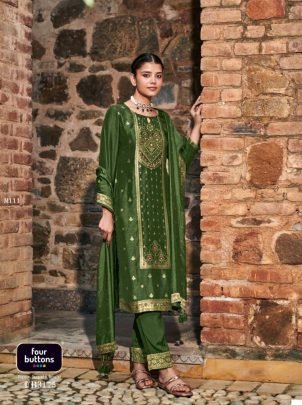 Four Buttons Naqashi Vol 2 Designer Kurtis With Bottom Dupatta