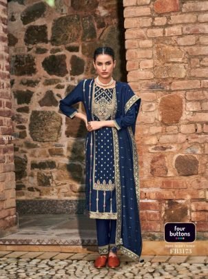 Four Buttons Naqashi Vol 2 Designer Kurtis With Bottom Dupatta