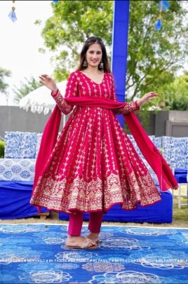 full heavy embroidery top bottom and dupatta set fully stitched by fab funda