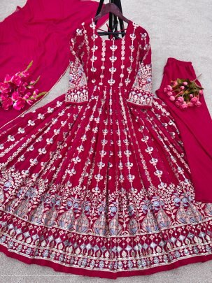 full heavy embroidery top bottom and dupatta set fully stitched by fab funda
