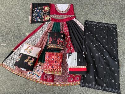 Garba Special Mix Digital Printed Crepe Semi Stitched Lehenga Choli