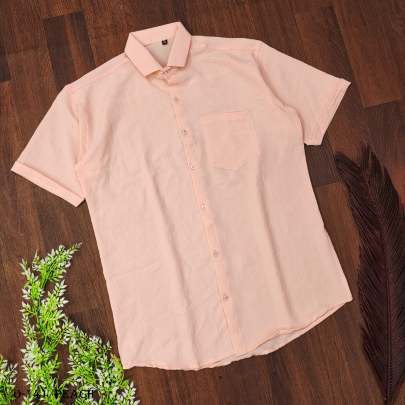 Gents Peach Plain Shirt