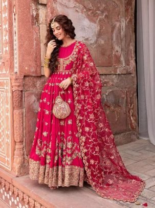 Georgette Anarkali Gown With Elegant Dupatta 