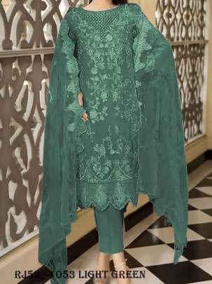 Georgette Reception wear Light Green Salwar Kameez