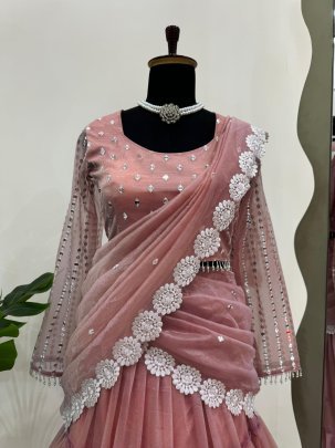 Graceful Ready to Wear Lehenga Saree with Embellished Detailing